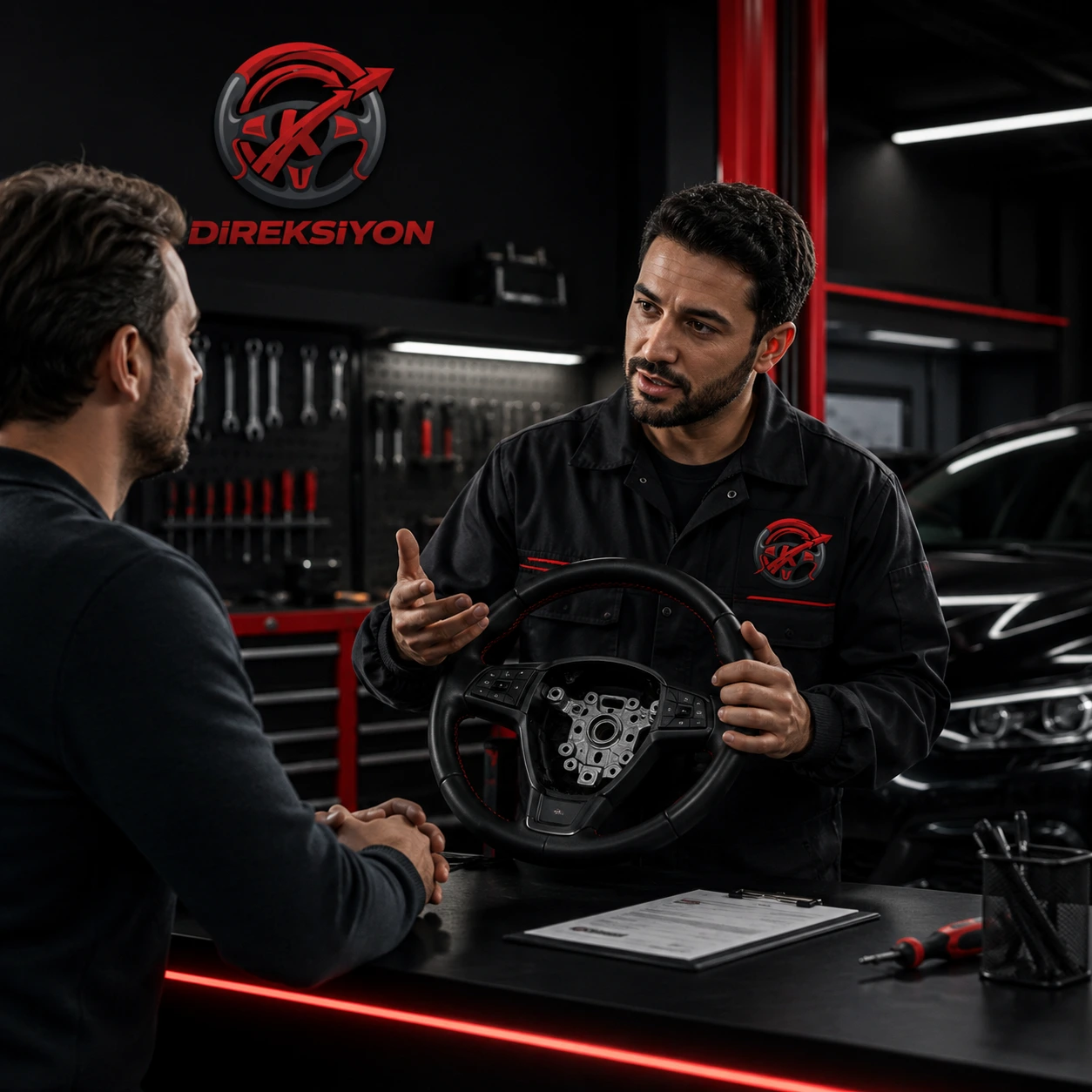 Simülatörlü direksiyon test ekipmanı